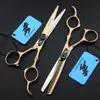 Tijeras de Peluquería Shenxingzhe de Lujo Doradas con Mango de Bambú de 6.0 pulgadas, Tijeras Rectas, Tijeras Entresacadoras, Disponibles en Múltiples Colores