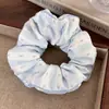 Anel de Cabelo Listrado de Cabeça de Bola Intestino Grosso Celebrante da Internet 2025 Novo Estilo Corda de Cabelo para Rabo de Cavalo Alto Acessório de Cabelo Feminino Corda de Cabelo