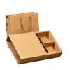 50/60/80/100g papel kraft importado tradicional caja simple para empaque de pastel de luna 4 pasteles caja para hornear soufflé