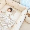 Cerca de Cama Acolchoada de Algodão Lavado Removível e Lavável Cerca de Cama Macia para Bebê Grade de Segurança para Bebê Cerca Bordada de Desenho Animado Transfronteiriça