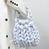 Bolso Tejido de Hilo Central de Terciopelo de Cristal, Bolso Tejido Hecho a Mano, Bolso de Terciopelo, Bolso Cruzado Xiaohongshu DIY, Cojín