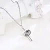 Collar Personalizado de Plata de Ley S925 con Corona Retro y Cruz Estilo Ins Estilo K Nicho Joyería Elegante Cadena para Clavícula para Mujeres