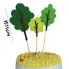 Bandeirinha de decoração para bolo de assar em formato de árvore pequena, cena com cem papéis de menina da floresta, cartão de bolo de aniversário