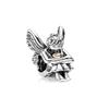 Pulsera Panjia de cobre con cuentas y baño de plata, cuentas de ángel, alas de plumas, cuentas sueltas, oso, joyería, accesorios, venta al por mayor transfronteriza.