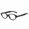 Montura de Gafas Ovalada Estilo Coreano Moda Marco Retro con Tachuelas Nerd Gafas Simples Versátiles Gafas Sin Graduación Anti Luz Azul