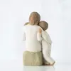 Escultura de Mãe com Filho da Amazonia Transfronteiriça Decoração de Casa Sala de Estar Estudo Mesa Decoração Artesanal Pai-Filho