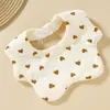 Babero de Gasa de Seis Capas con Forma de Pétalo para Bebé Algodón Puro Clase A Toalla para Babas Babero para Recién Nacido Unisex Estilo Delgado Primavera y Verano