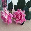 High-end simulação rosa de duas cabeças flanela rosa flor ramo flor falsa decoração de casa fotografia de casamento mão rosa