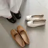 Versão de luxo~Sapatos casuais femininos de couro genuíno com sola macia, confortáveis, sem cadarço, com laço francês e design de focinho de porco