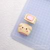 Juguete de Comida de Simulación Sándwich Pastel Gato Accesorios de Resina Pegamento de Crema Estuche para Teléfono Celular DIY Agujero para Pasador Hebilla de Zapato