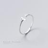 Anel de Prata S925 Feminino Estilo Japonês-Coreano Estilo Mori Distintivo Redondo Cravejado com Diamante Anel Aberto de Dedo Cauda de Peixe Fofo J4447