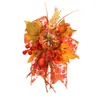 Decoración colgante de atmósfera otoñal de Halloween, decoración de pared de calabaza con flores artificiales DIY transfronteriza, adornos de hoja de arce del festival de la cosecha