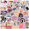 50 Piezas de Pegatinas Decorativas Fronterizas Feministas para Cuadernos de Bricolaje, Fundas de Teléfono, Botellas de Agua, Guitarras y Maletas