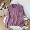 Camisa básica elegante con cuello para otoño e invierno para mujer, top grueso de diseñador, suéter de punto interior de manga larga con cuello bajo
