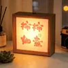 Lámpara de Noche Cultural y Creativa, Luz Nocturna, Marco de Fotos Especial con Luz para Dormitorio de Residencia Atmosférica, Luz Nocturna Recargable, Regalo de Cumpleaños