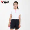 Roupas de Golfe Pgm Kidsren para Crianças, Camisetas Esportivas de Manga Curta de Verão para Meninas, Tecidos Confortáveis e Amigáveis à Pele, Design de Marca Moderno