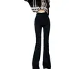 Jeans Negros Micro Campana para Mujer Otoño 2026 Nuevo Estilo Delgados de Tiro Alto Elásticos Extensibles Adelgazantes Campana Acampanados