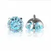 Base de Anillo de Aleación de Titanio ASTM F136 Montura de Garras Corte de Engranaje Zirconia Tachuelas Tornillo Interno Titanio G23 Joyería para Piercings Corporales