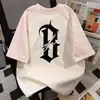 Camiseta de Manga Corta Estilo Coreano 100% Algodón Puro Personalizada con Estrella para Hombres y Mujeres, Verano Estudiante Ajuste Delgado Versátil Top Parcheado para Parejas