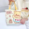 Nueva Bolsa de Lona Estilo Dibujo Animado Linda Gatito Bolso de Mano para Estudiante Versátil de Verano Ropa de Trabajo Bolsa de Gran Capacidad