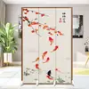 Biombo Estilo Chino para Sala de Estar, Oficina, Plegable Móvil para Bloquear Entrada de Dormitorio con Carácter "Fu" para Uso Doméstico
