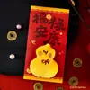 Año del Caballo Año Nuevo Dibujo Animado Felpa 3D Sobre Rojo Bolsa de Dinero de la Suerte de Año Nuevo Linda Festiva Festival de Primavera Regalo para Niños Sobre Rojo