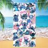 Toalla de Playa con Estampado de Stitch Lindo de Dibujos Animados y Anime, Toalla de Baño de Microfibra Secado Rápido Transfronteriza, Toalla de Playa Espesa