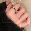 Exquisito anillo abierto simple de circón y perla francés, diseño de nicho ins, anillo de dedo índice de alta gama, anillo para combinar con todo