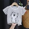 Nova camiseta infantil manga curta Algodão Meninas verão bebê bebê Verão roupas infantis meninos camisa uma geração de cabelo