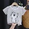 Roupa Infantil de Algodão Puro Classe A Camiseta de Manga Curta para Meninas Bebês Verão Cor Lisa Algodão Estampada Manga Curta 100 Camiseta Infantil Classe A