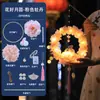 Linternas de Estilo Antiguo del Festival de Mediados de Otoño Linternas de Conejo Paquete de Materiales Hecho a Mano DIY Bolsa Cruzada para Niños Linternas de Palacio de Conejo de Jade Luminosas
