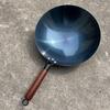 Wok de Hierro Forjado a Mano a la Antigua Fondo Redondo Doméstico Wok Antiadherente Estufa de Gas Sin Recubrimiento Wok de Fondo Puntiagudo