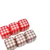 Cubo A cuadros de Dibujos Animados Acrílico con Agujero Recto de Cuentas Pulsera a Cuadros Colgante para Teléfono Goma para el Cabello Accesorios de Joyería DIY