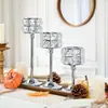 Suporte de Vela de Cristal Suporte de Vela Dourado Suporte de Vela Estilo Europeu Copo de Vela de Metal Suporte de Vela de Casamento Ornamento Decoração para Jantar à Luz de Velas