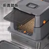 Caja de Arena para Gatos de Nuevo Modelo Totalmente Cerrada de Acero Inoxidable, Inodoro para Gatos de Entrada Superior Extra Grande a Prueba de Olores y Salpicaduras