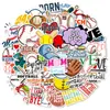 50 Adesivos de Baseball Mix-and-Match, Adesivos Graffiti de Esportes com Bola Transfronteiriços de Softball, Adesivos Impermeáveis para Mala Skateboard