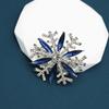 Broche de Copo de Nieve con Pedrería Navideña Nuevo y Creativo para Mujer Moda Simple Pin para Abrigo de Invierno Joyería Decorativa