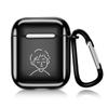 Adecuado para AirPods Apple Audífonos Inalámbricos Bluetooth 2da Generación Cubierta Protectora Antiadherente Gris Ins Lindo Dibujo Animado Trendy