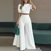 2026 Nova Roupa Feminina de Verão, Moda Casual Europeia e Americana Transfronteiriça, Conjunto de Duas Peças Elegante com Tops e Calças