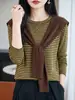 Conjunto de dos piezas de lana fina para mujer, conjunto de punto versátil de dos piezas para primavera y otoño, conjunto de punto de manga larga con un look sofisticado