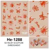 Redanco5D Estampado Ins Populares Pegatinas para Uñas Halloween Telaraña Calcomanías Estéreo para Uñas He1286
