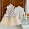 Vestido sin mangas para niña, vestido de cumpleaños de otoño para niños, vestido de pastel de tutú con lentejuelas, dulce vestido de princesa de tul
