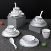 Juego de Cuatro Piezas de Vajilla de Hotel Imitación Porcelana de Gama Alta, Resistente a Caídas, Engrosada, Juego de Tazones, Palillos, Platos, Tazas y Cucharas de Melamina para Hotel para Uso Comercial