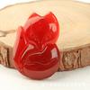Pingente de Ágata Vermelha, Ornamento de Calcedônia Vermelha, Peça de Flor Auspiciosa, Pixiu, Fortuna, Prosperidade, Longevidade, Vários Temas, Itens Diversos, Joias de Ágata Estilo Chinês