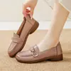 Sapatos de Couro para Mãe, Antiderrapantes, Confortáveis e Leves para Pessoas de Meia-Idade e Idosos, Estilo Primavera e Outono