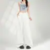 Novedades de Verano: Pantalones Casuales Elegantes y Sencillos de Estilo Coreano, de Cintura Alta, Plisados, Adelgazantes y de Pierna Ancha, Disponibles para Dropshipping