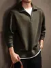 Estilo Old Money Retro Camisa Polo de Manga Larga Pulóver para Hombre Otoño Solapa Falsa de Dos Piezas Holgada Casual Sudadera con Capucha para Hombre