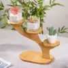 Creativo soporte de flores de escritorio con forma de árbol, soporte para plantas suculentas de escritorio de oficina, mini soporte para macetas para almacenamiento en escritorio