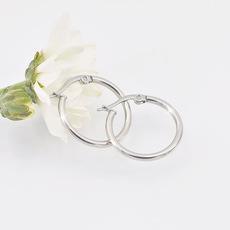 厂家批发大耳圈简约大气耳饰品个性女生不锈钢大圈圈耳扣式耳环