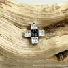 Pendientes serie tinta negra de aleación de titanio F-136, rosca interna de titanio G23, anillos de labio de circonita cúbica, joyería para piercing
